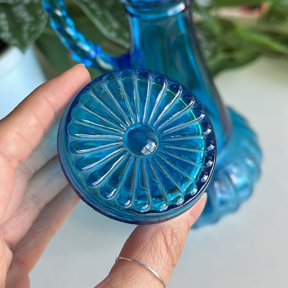 Vintage Blue Liquor Decanter with Stopper Jim Beam - Picture 9 of 14